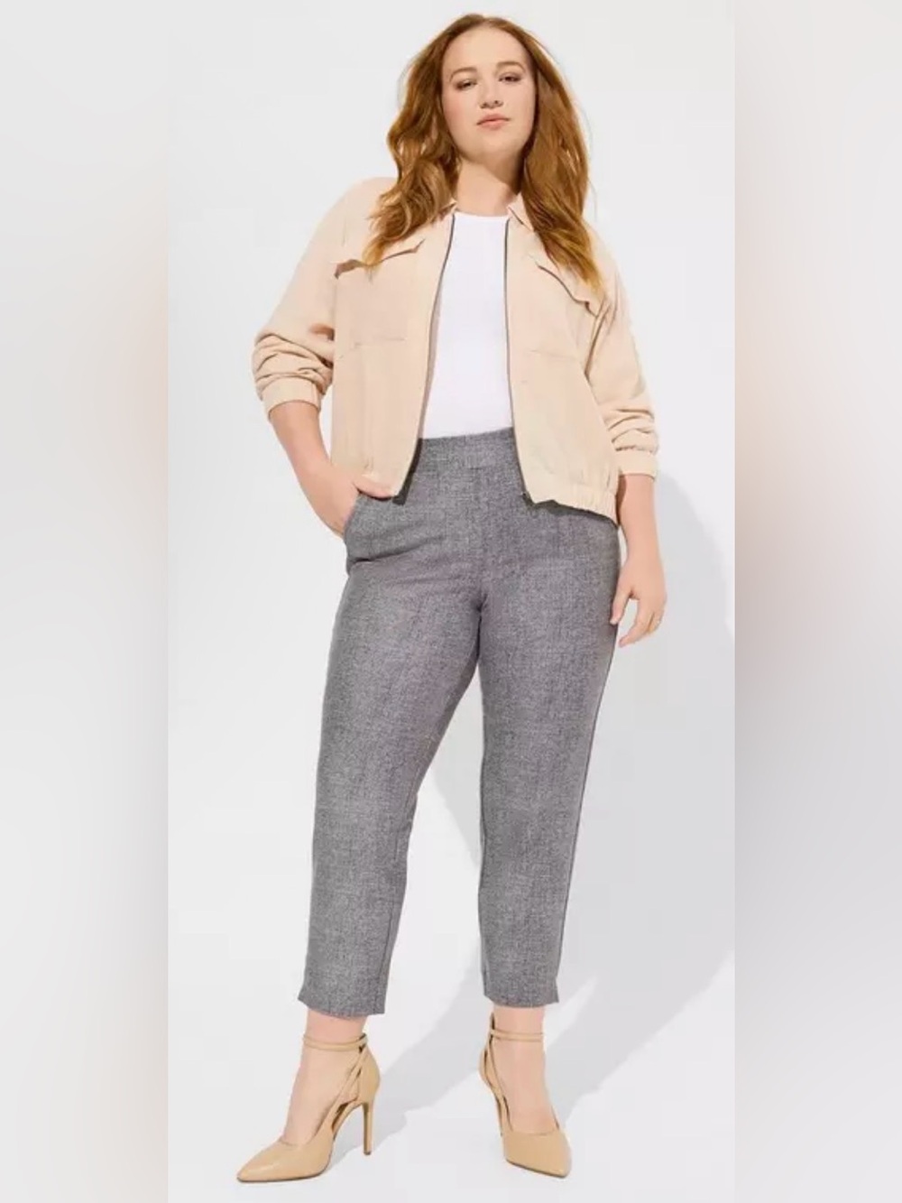 Studio by Torrid Pull-On Gray Stretch Ponte Trousers for Women